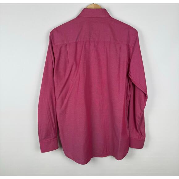 Tattersall London Mens Button Down Shirt Size 16 34/35 Pink - Picture 4 of 4